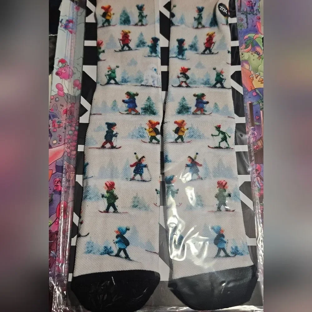 ZOX ADVENT HIDDEN ZOXSOX 2025 YETI SKIING Christmas Winter LONG SOCKS NEW